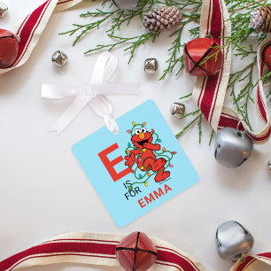 Adorno Metálico Luces de Navidad de Elmo Nombre y Foto Personali