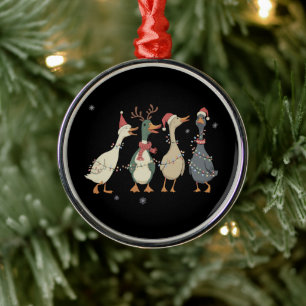 Adorno Metálico Luces de Navidad Patos Animales Divertidos Amante