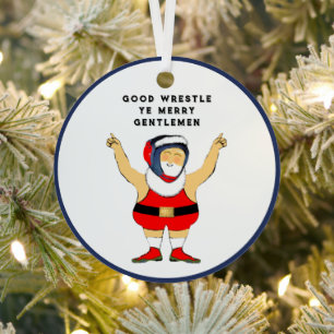 Adorno Metálico Luchador de Navidad de Lucha Libre