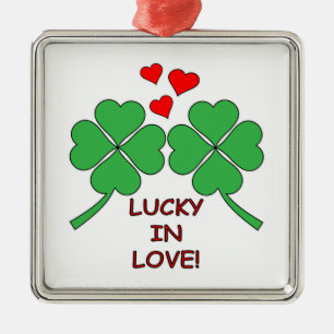 Adorno Metálico Lucky In Love Hearts Clover
