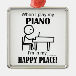 Adorno Metálico Lugar feliz de piano