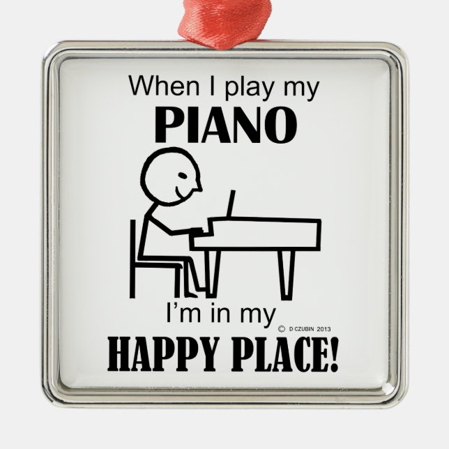 Adorno Metálico Lugar feliz de piano (Frente)