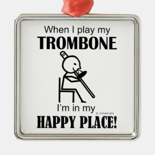 Adorno Metálico Lugar feliz del Trombone