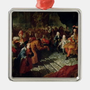 Adorno Metálico Luis XIV recibiendo al Embajador persa