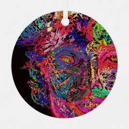 Adorno Metálico Luminescent Female Silhouette Metal Ornament