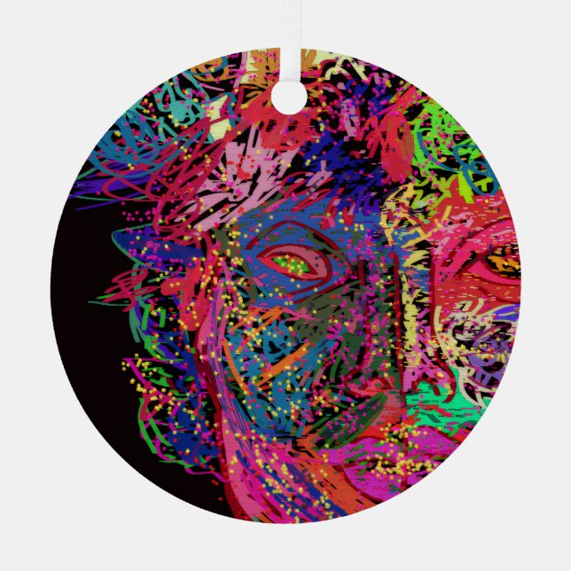 Adorno Metálico Luminescent Female Silhouette Metal Ornament (Anverso)