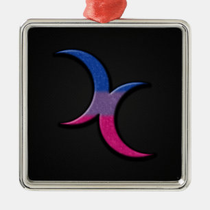 Adorno Metálico Lunas bisexuales del creciente del orgullo