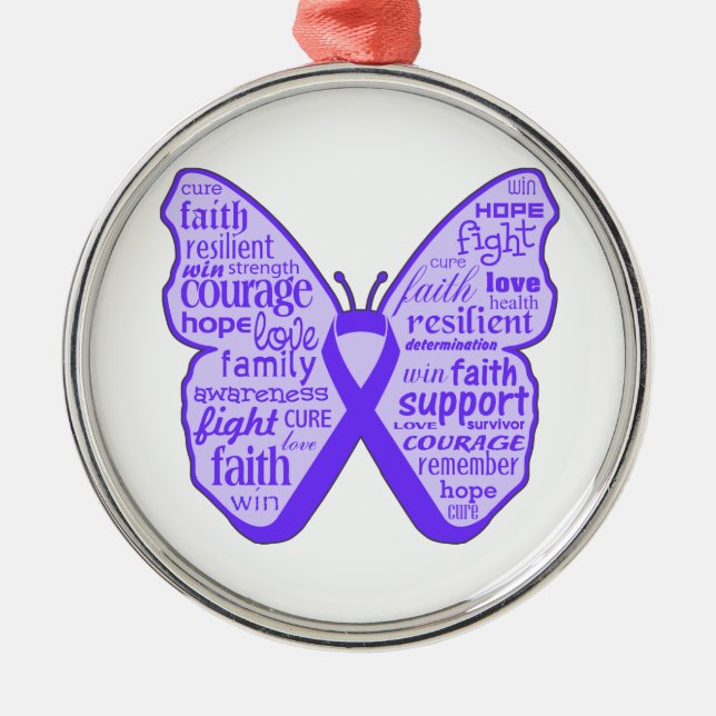 Adorno Metálico Lupus Awareness Butterfly Ribbon (Frente)