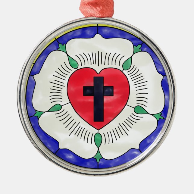 Adorno Metálico Luther Rosa ventana de vidrio templado (Frente)