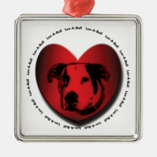 Adorno Metálico Luv-A-Bull Bulldog americano Pit Bull Heart