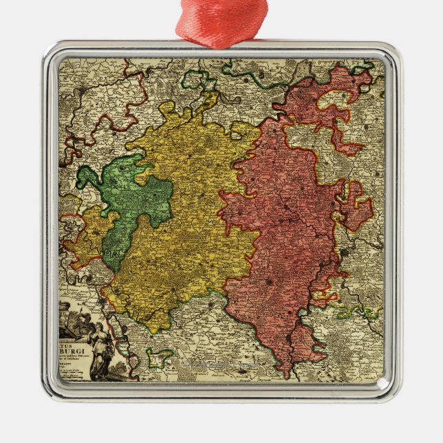 Adorno Metálico Luxemburgo MapLuxembourg panorámico (Frente)