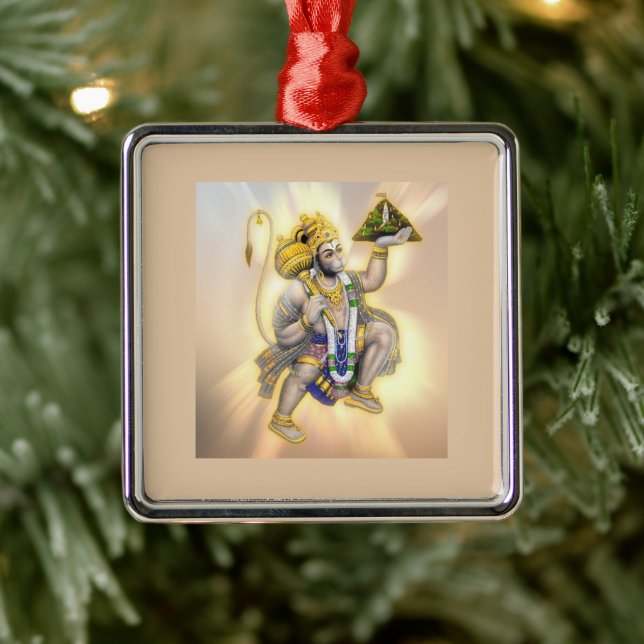 Adorno Metálico Luz divina de Lord Hanuman (Árbol)