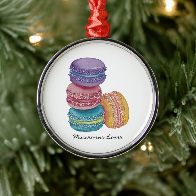 Adorno Metálico Macarones De Arcoiris Cuidados En Acuarela (Árbol)