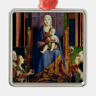 Adorno Metálico Madonna con el santo Nicholas de Bari