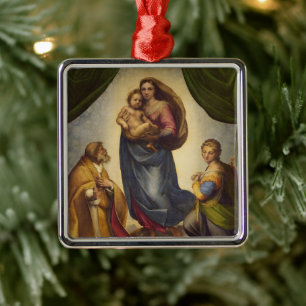Adorno Metálico Madonna Sixtina por Rapahel