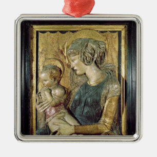 Adorno Metálico Madonna y niño 2