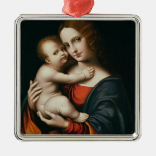 Adorno Metálico Madonna y niño 2