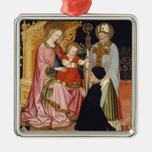 Adorno Metálico Madonna y niño con el donante