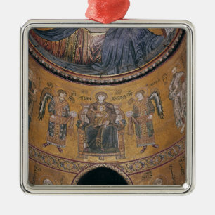 Adorno Metálico Madonna y niño Enthroned