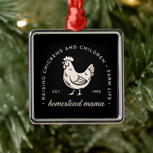 Adorno Metálico Madre de hogar gallinas divertidas retro casero ne