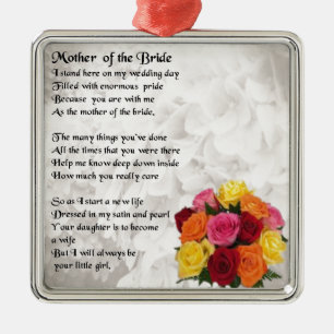 Adorno Metálico Madre del poema de la novia - flores