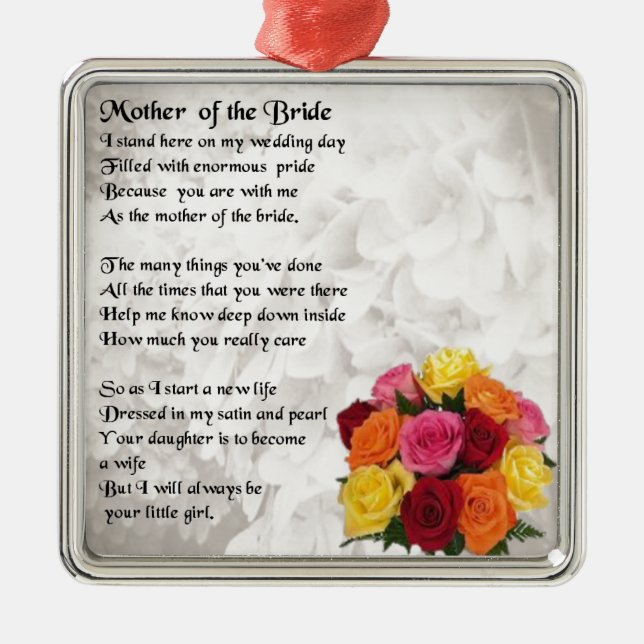 Adorno Metálico Madre del poema de la novia - flores (Frente)