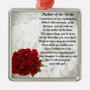 Adorno Metálico Madre del poema de la novia - rosas rojos