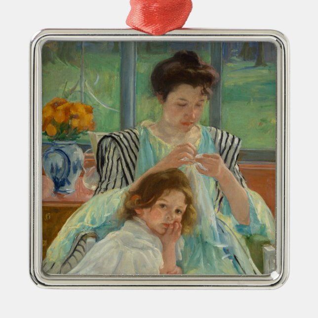 Adorno Metálico Madre joven masticando (Frente)