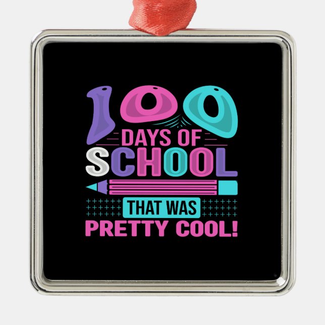 Adorno Metálico Maestra 100 Días De Escuela Que Era Guay De Bonito (Frente)