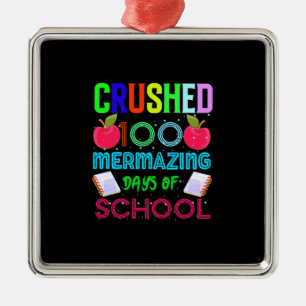 Adorno Metálico Maestra Aplastó 100 Días Mermazing De Escuela