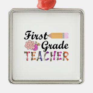 Adorno Metálico Maestra de primer grado