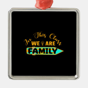 Adorno Metálico Maestra En Esta Clase Somos Familia