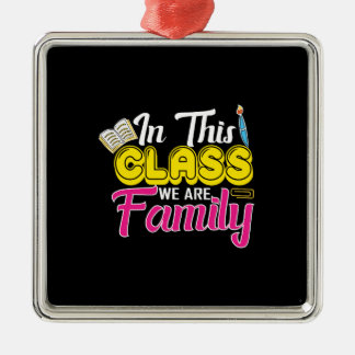 Adorno Metálico Maestra En Esta Clase Somos Familia