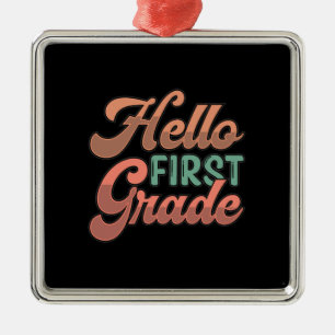 Adorno Metálico Maestra Hola Primer Grado