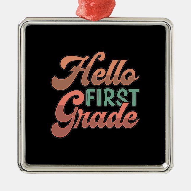 Adorno Metálico Maestra Hola Primer Grado (Frente)