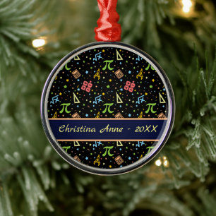 Adorno Metálico Maestra - Símbolos matemáticos Patrón O Metalizado