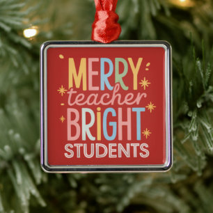 Adorno Metálico Maestro Alegre Estudiantes Brillantes Navidad Dive