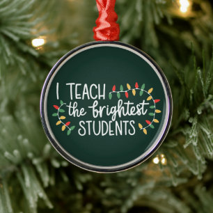 Adorno Metálico Maestro de Navidad Enseño a los Estudiantes más Br
