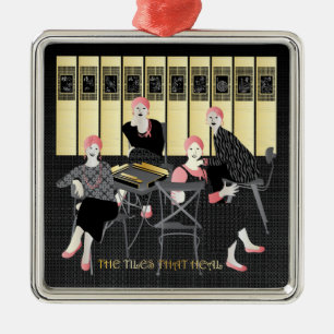 Adorno Metálico Mah Jongg Las Baldosas Que Curan