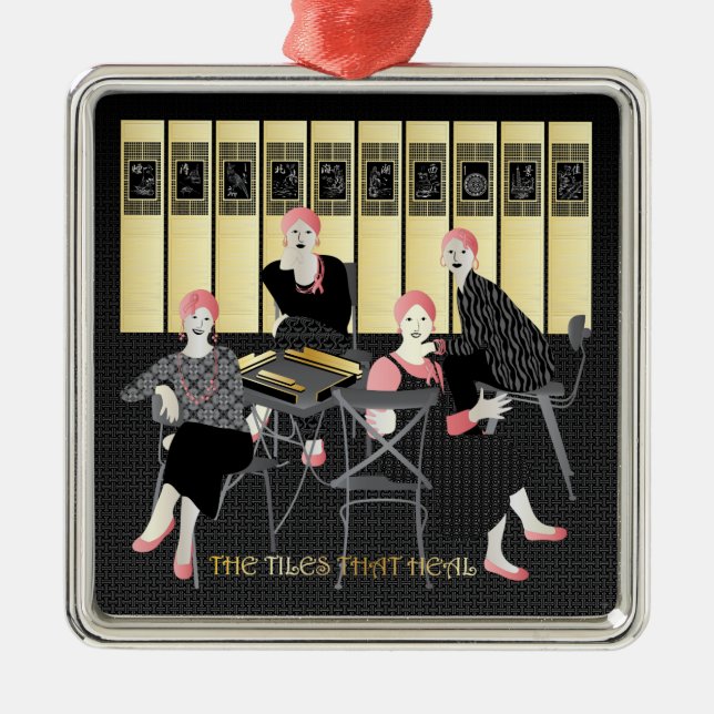 Adorno Metálico Mah Jongg Las Baldosas Que Curan (Frente)