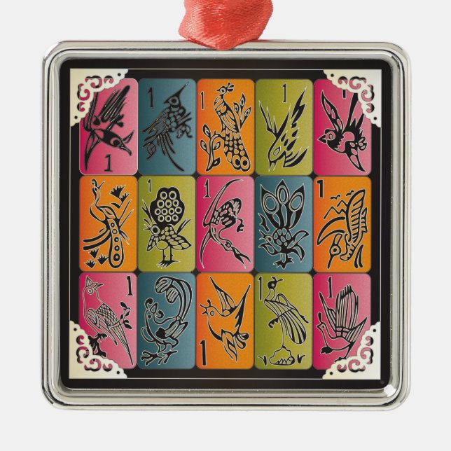 Adorno Metálico Mah Jongg One Bams (Frente)