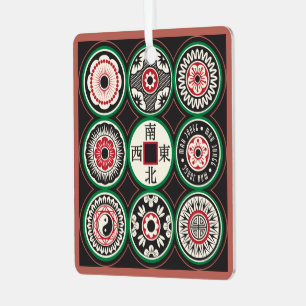 Adorno Metálico Mah Jongg One Dots Coin Ornament