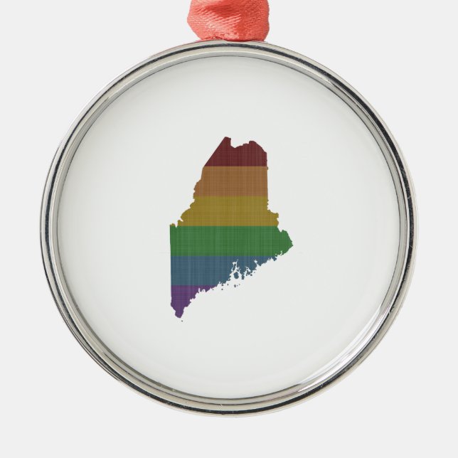 Adorno Metálico Maine Rainbow Gay Pride (Frente)