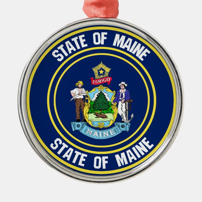 Adorno Metálico Maine Round Emblem (Frente)