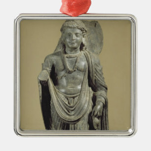 Adorno Metálico Maitreya, Gandhara (esquisto gris)
