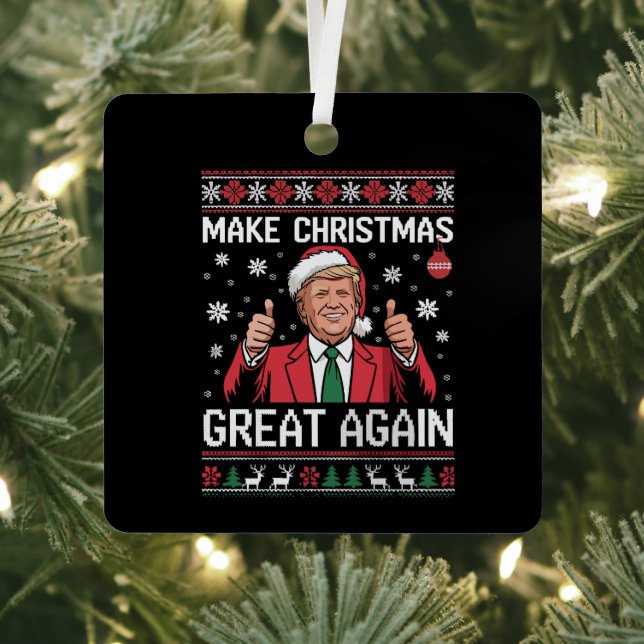 Adorno Metálico Make Christmas Great Again Trump Pajamas Ugly Xmas (in situ)