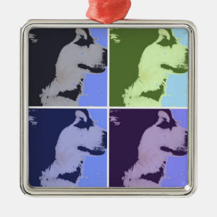 Adorno Metálico Malamute Dog Pop Art