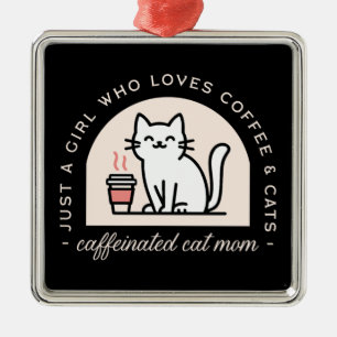 Adorno Metálico Mamá de gato amantes del café divertido