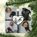 Adorno Metálico Mamá del mejor perro | COLLAGE DE FOTOS<br><div class="desc">Nada dice 'MEJOR MAMÁ DE PERRO' como este impresionante collage de fotos adorno de Navidad. Elige cuatro de tus fotos favoritas de perro y personaliza este toque único. Colores, estilos de fuente, todo depende de ti. Un perfecto pastor de medias que seguramente le recordará a su peluda amiga todos los...</div>