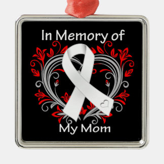Adorno Metálico Mamá - En Memoria Corazón de Cáncer de Pulmón